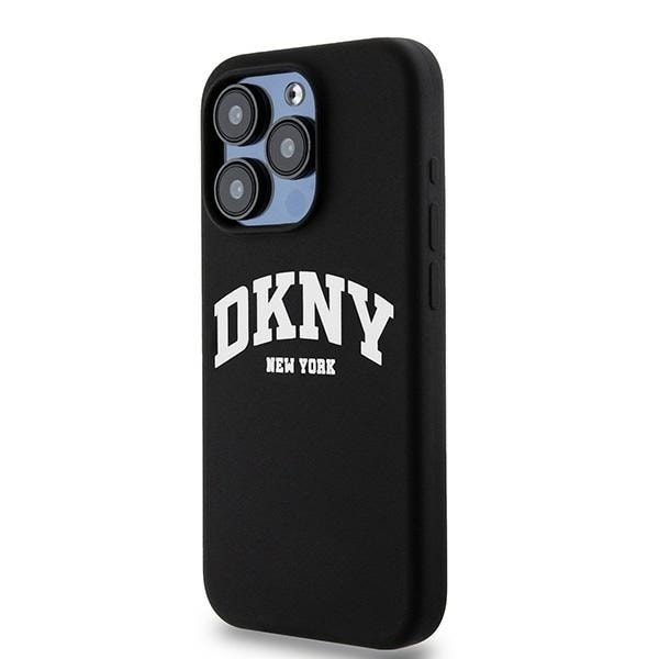 DKNY Liquid Silicone Valkoinen painettu logo MagSafe iPhone 14 Pro Case - Musta