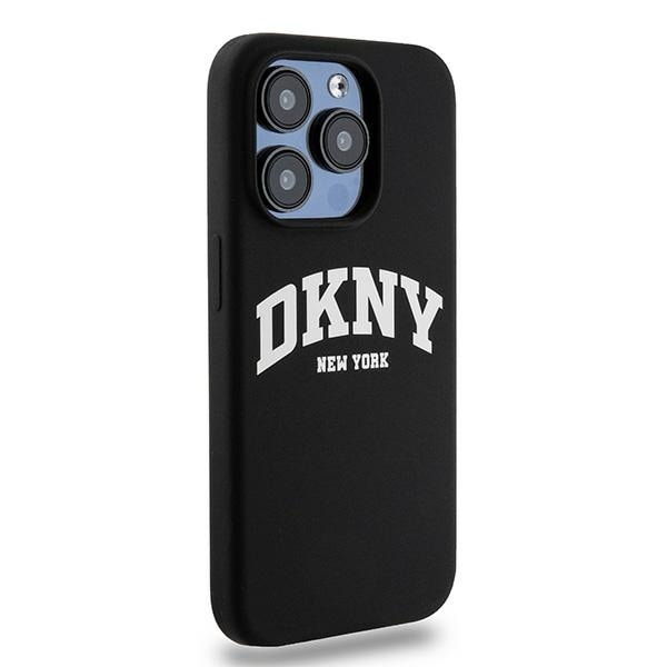 DKNY Liquid Silicone Valkoinen painettu logo MagSafe iPhone 14 Pro Case - Musta