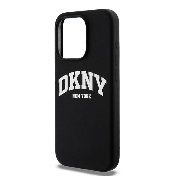 DKNY Liquid Silicone Valkoinen painettu logo MagSafe iPhone 14 Pro Case - Musta