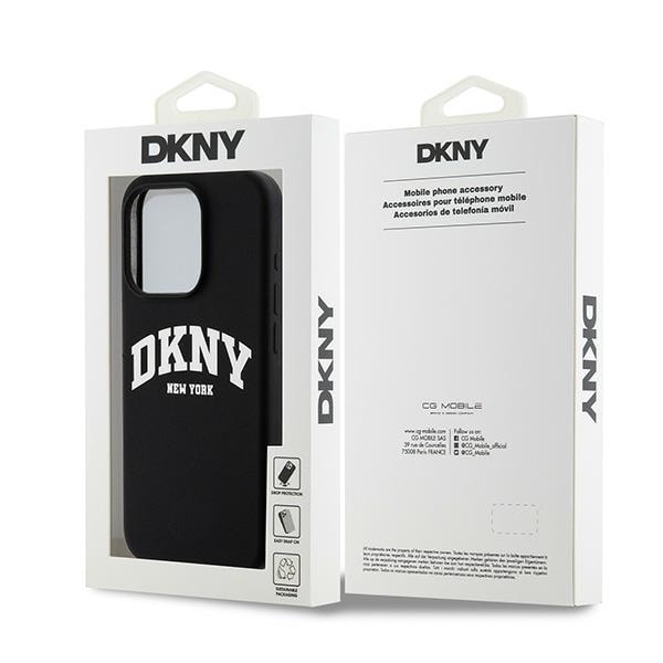 DKNY Liquid Silicone Valkoinen painettu logo MagSafe iPhone 14 Pro Case - Musta