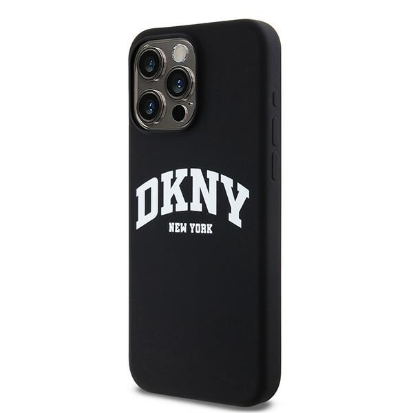 DKNY Liquid Silicone Valkoinen painettu logo MagSafe iPhone 14 Pro Max Case - Musta