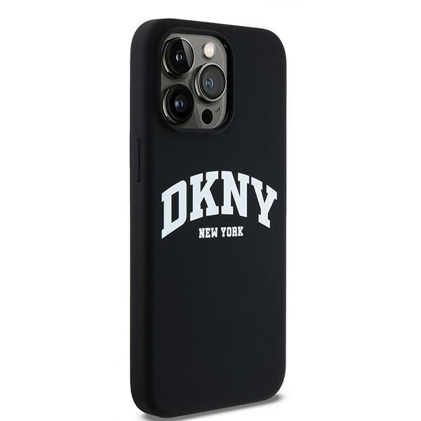 DKNY Liquid Silicone Valkoinen painettu logo MagSafe iPhone 14 Pro Max Case - Musta