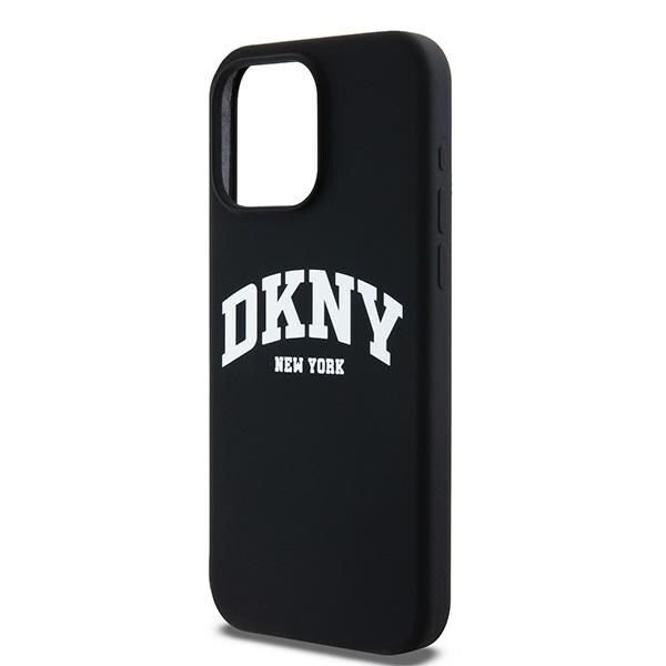 DKNY Liquid Silicone Valkoinen painettu logo MagSafe iPhone 14 Pro Max Case - Musta