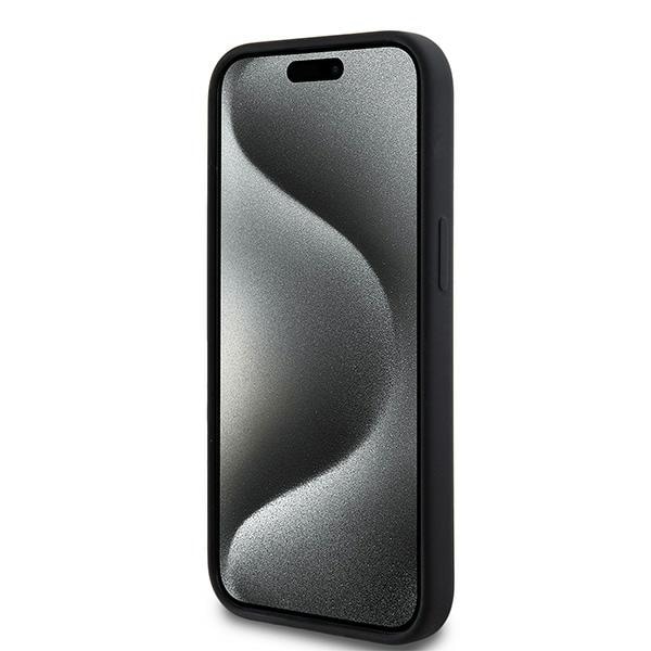 DKNY neste silikoni valkoinen painettu logo MagSafe tapauksessa iPhone 15 Plus / 14 Plus - musta