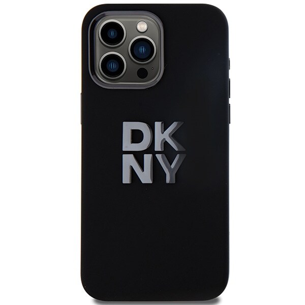 DKNY neste silikoni metalli logo iPhone 15 Pro Max Case - musta