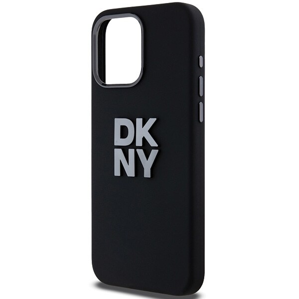 DKNY neste silikoni metalli logo iPhone 15 Pro Max Case - musta