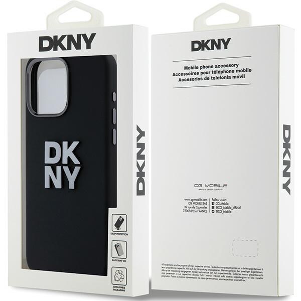 DKNY neste silikoni metalli logo iPhone 15 Pro Max Case - musta