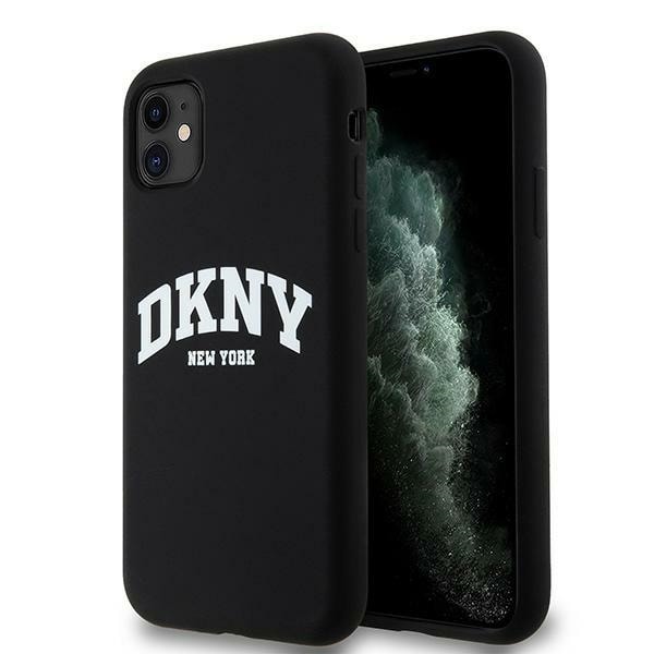 DKNY neste silikoni valkoinen painettu logo MagSafe tapauksessa iPhone 11/Xr - musta