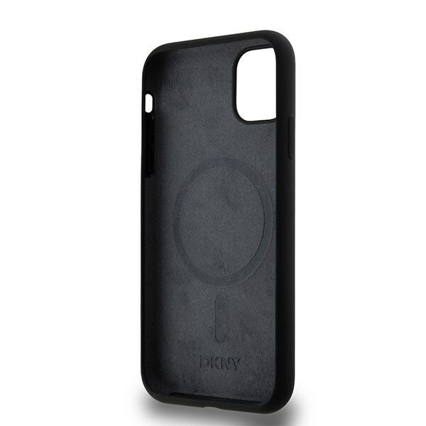 DKNY neste silikoni valkoinen painettu logo MagSafe tapauksessa iPhone 11/Xr - musta