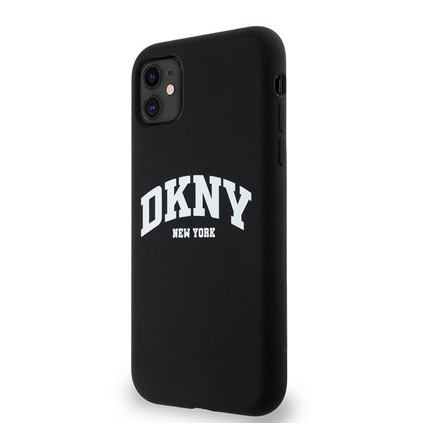 DKNY neste silikoni valkoinen painettu logo MagSafe tapauksessa iPhone 11/Xr - musta