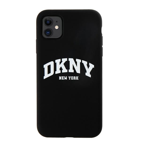 DKNY neste silikoni valkoinen painettu logo MagSafe tapauksessa iPhone 11/Xr - musta