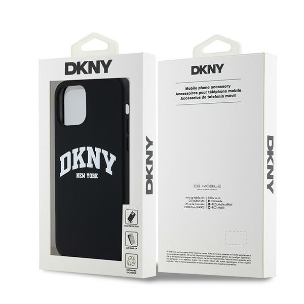 DKNY Liquid Silikoni Valkoinen painettu logo MagSafe kotelo iPhone 12/12 Pro - musta