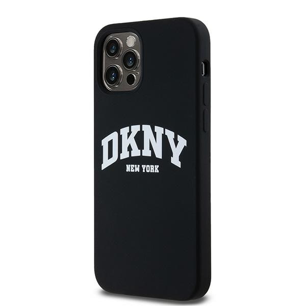 DKNY Liquid Silikoni Valkoinen painettu logo MagSafe kotelo iPhone 12/12 Pro - musta