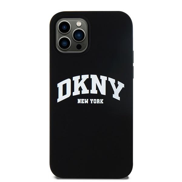 DKNY Liquid Silikoni Valkoinen painettu logo MagSafe kotelo iPhone 12/12 Pro - musta