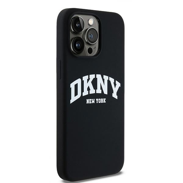 DKNY Liquid Silicone Valkoinen painettu logo MagSafe iPhone 13 Pro Max Case - Musta