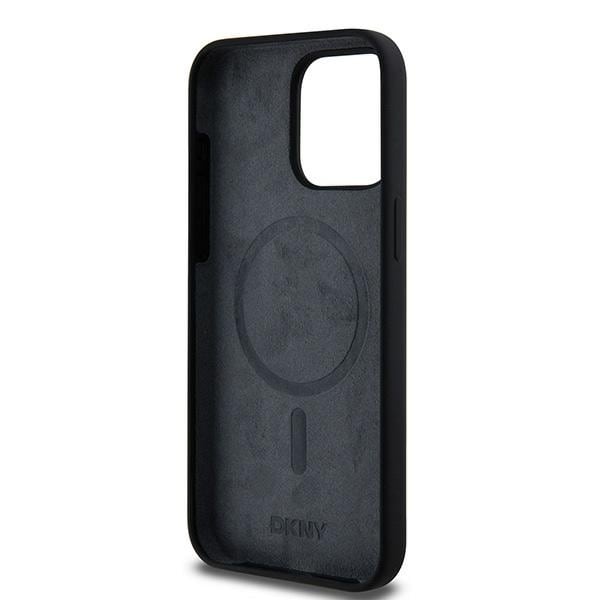 DKNY Liquid Silicone Valkoinen painettu logo MagSafe iPhone 13 Pro Max Case - Musta