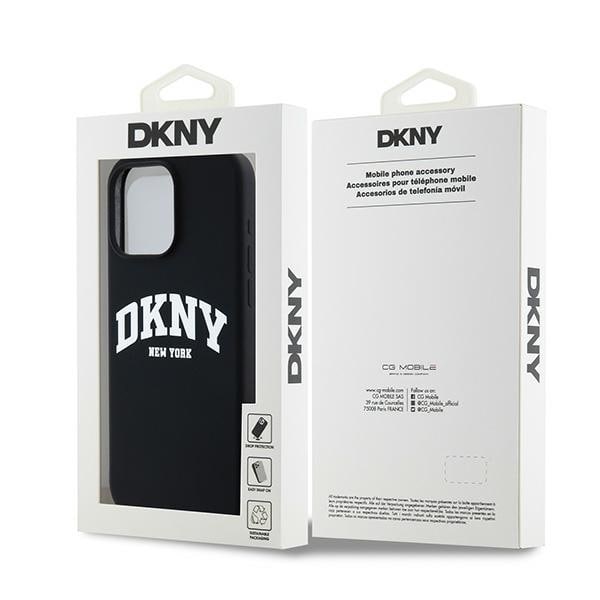 DKNY Liquid Silicone Valkoinen painettu logo MagSafe iPhone 13 Pro Max Case - Musta