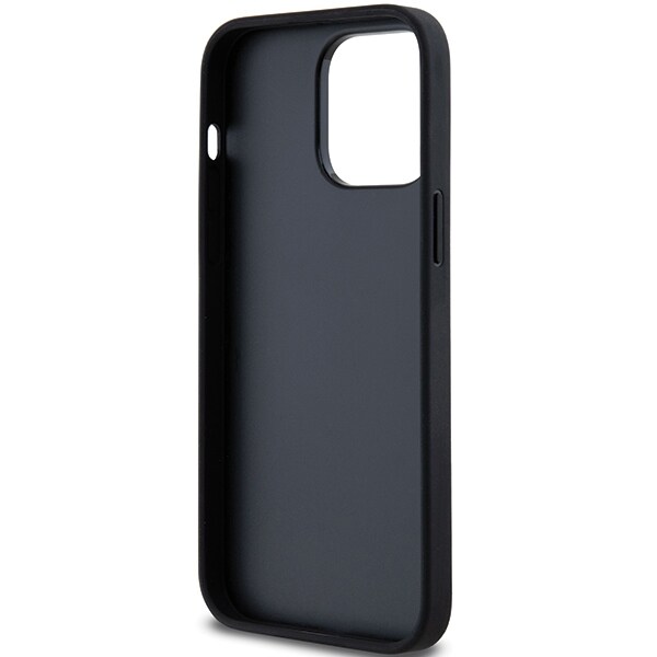 DKNY Nahka Mono Stripe & Metal Logo tapauksessa iPhone 14 Pro - musta