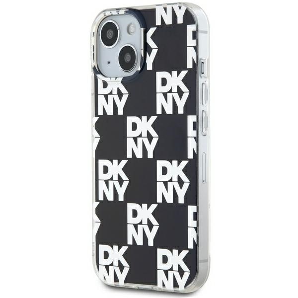 DKNY IML Checkered Mono Pattern tapauksessa iPhone 15 / 14 / 13 - musta