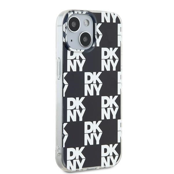 DKNY IML Checkered Mono Pattern tapauksessa iPhone 15 / 14 / 13 - musta