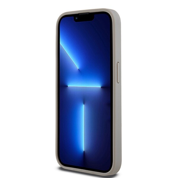 DKNY Nahka Mono Stripe & Metal Logo tapauksessa iPhone 15 Pro Max - beige