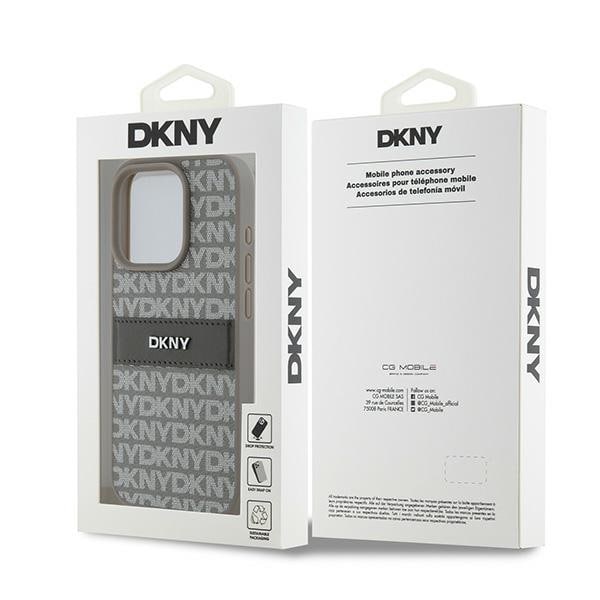 DKNY Nahka Mono Stripe & Metal Logo tapauksessa iPhone 15 Pro Max - beige