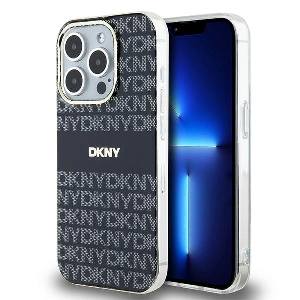 DKNY IML Mono & Stripe MagSafe kotelo iPhone 13 Pro / 13 - musta