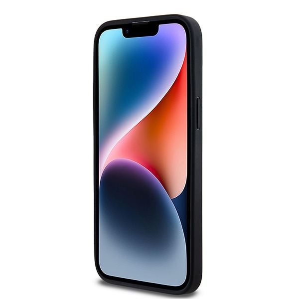 DKNY nahkakuvioinen metalli logo MagSafe tapauksessa iPhone 13 Pro / 13 - musta