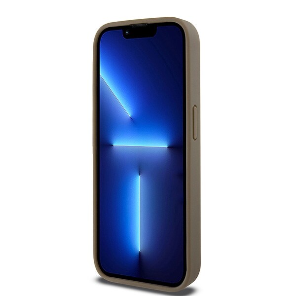 DKNY Nahkakuvio Metalli Logo MagSafe tapauksessa iPhone 14 Pro - ruskea