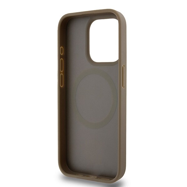 DKNY Nahkakuvio Metalli Logo MagSafe tapauksessa iPhone 14 Pro - ruskea