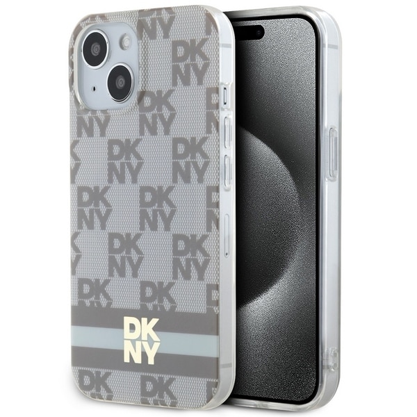 DKNY Checkered Mono Pattern MagSafe Case for iPhone 15/14/13 - Beige