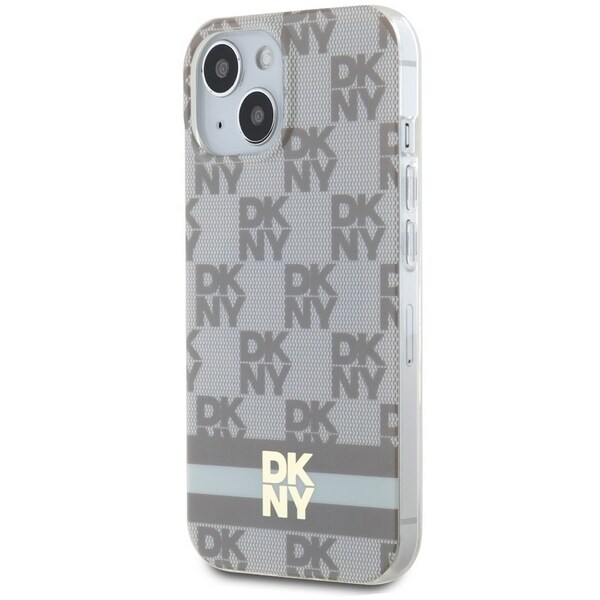 DKNY Checkered Mono Pattern MagSafe Case for iPhone 15/14/13 - Beige