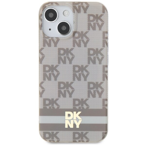 DKNY Checkered Mono Pattern MagSafe Case for iPhone 15/14/13 - Beige