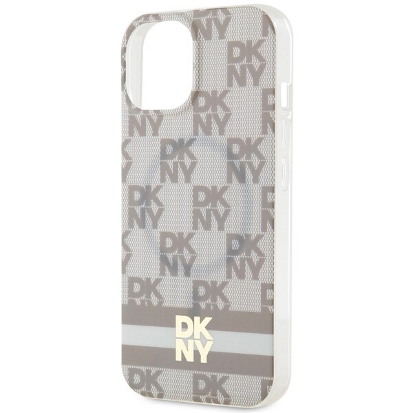 DKNY Checkered Mono Pattern MagSafe Case for iPhone 15/14/13 - Beige