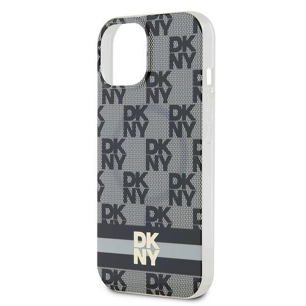 DKNY IML Checkered Mono Pattern & painettu raidat MagSafe tapauksessa iPhone 15/14/13 - musta