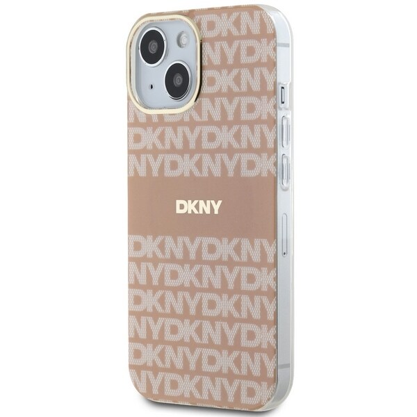 DKNY IML Mono & Stripe MagSafe tapauksessa iPhone 15 / 14 / 13 - vaaleanpunainen