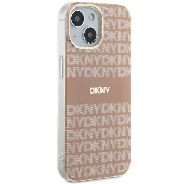 DKNY IML Mono & Stripe MagSafe tapauksessa iPhone 15 / 14 / 13 - vaaleanpunainen