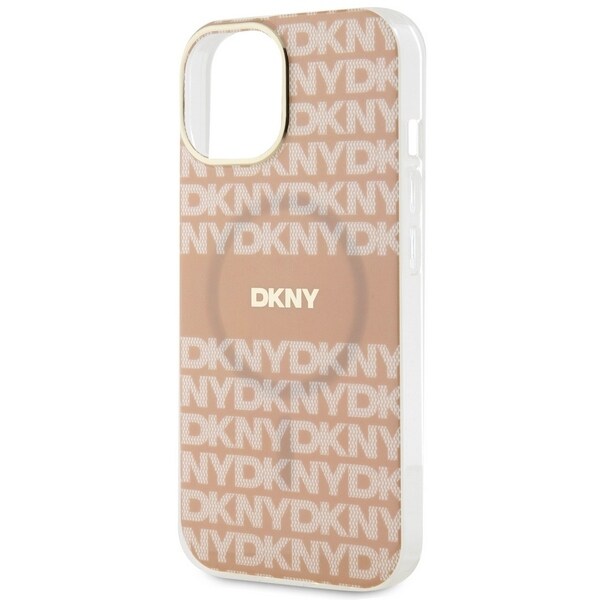 DKNY IML Mono & Stripe MagSafe tapauksessa iPhone 15 / 14 / 13 - vaaleanpunainen