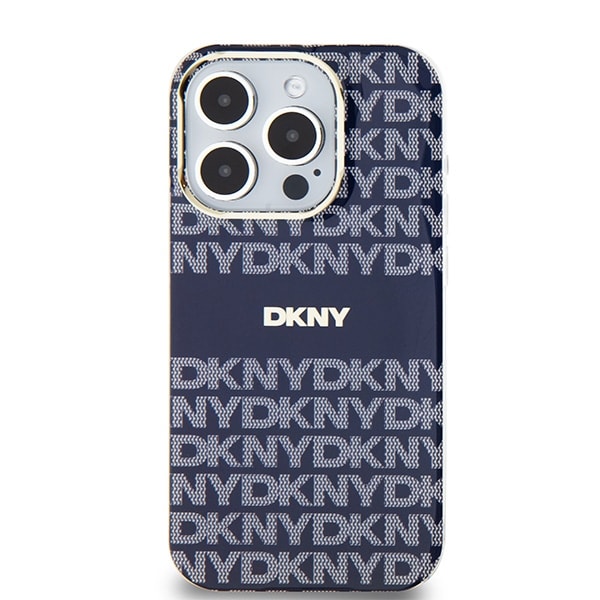 DKNY IML Mono & Stripe MagSafe kotelo iPhone 15 Pro Maxille - sininen