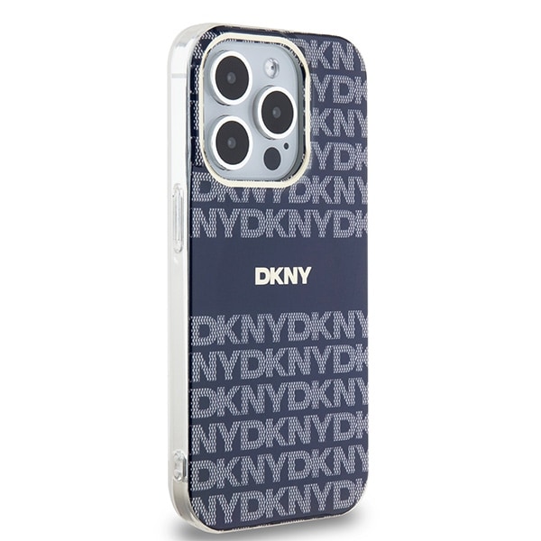 DKNY IML Mono & Stripe MagSafe kotelo iPhone 15 Pro Maxille - sininen