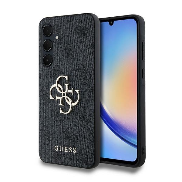 Guess 4G Big Metal Logo kotelo Samsung Galaxy A35 - musta