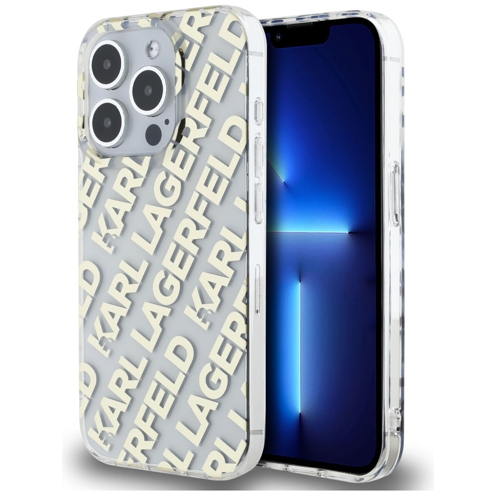 Karl Lagerfeld IML Fullover Logo tapauksessa iPhone 15 Pro Max - kultainen