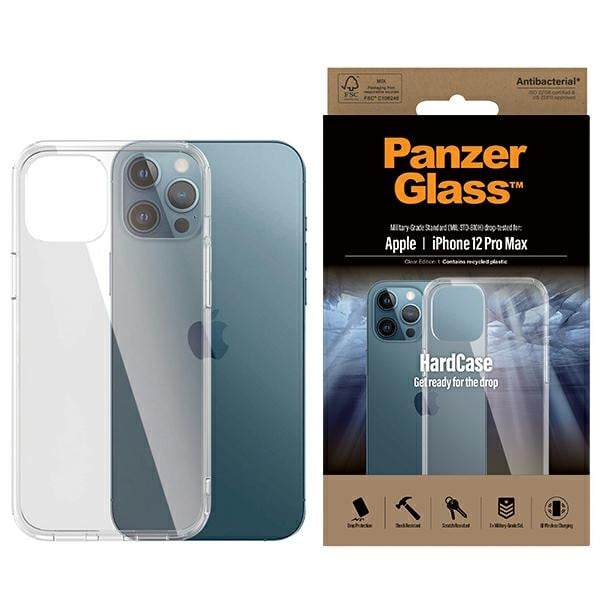 PanzerGlass ClearCase antibakteerinen Military Grade -kotelo iPhone 12 Pro Max - läpinäkyvä