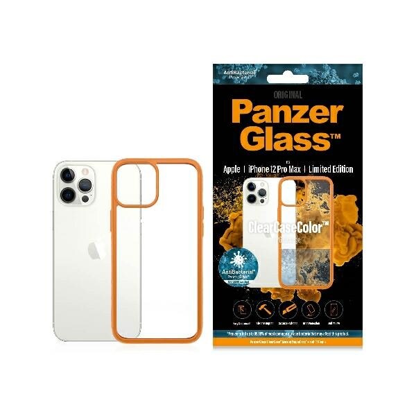 PanzerGlass ClearCase-kotelo iPhone 12 Pro Maxille - läpinäkyvä oranssi väri