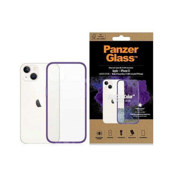 PanzerGlass ClearCase antibakteerinen Military Grade iPhone 13/14/15 - läpinäkyvä violetti