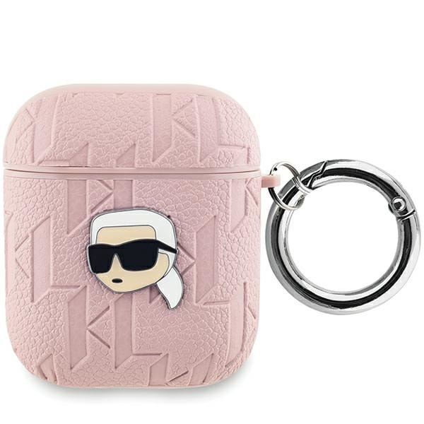 Karl Lagerfeld Monogram Karl Head kotelo AirPods 1 / 2 - vaaleanpunainen