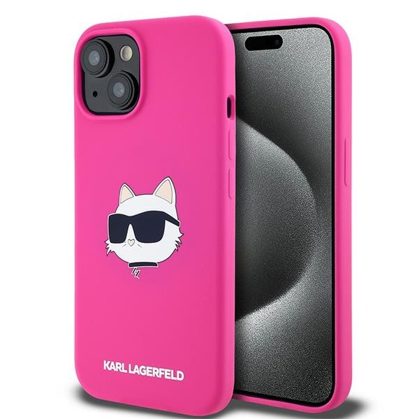 Karl Lagerfeld Choupette MagSafe Silikoni iPhone 15/14 Plus - Vaaleanpunainen