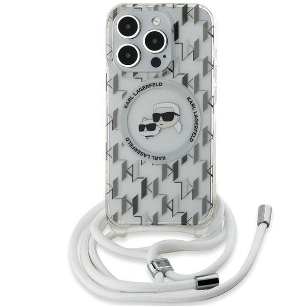 Karl Lagerfeld IML Crossbody Monogram Case for iPhone 15 Pro Max - Transparent - Karl & Choupette