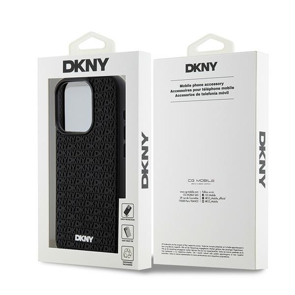 DKNY 3D kumi toisto kuvio tapauksessa iPhone 15 Pro - musta
