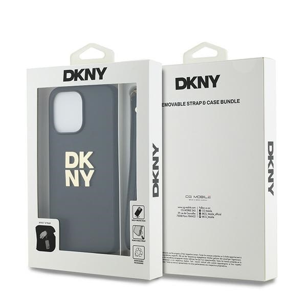 DKNY Rannehihna Stock Logo tapauksessa iPhone 15 Pro - musta